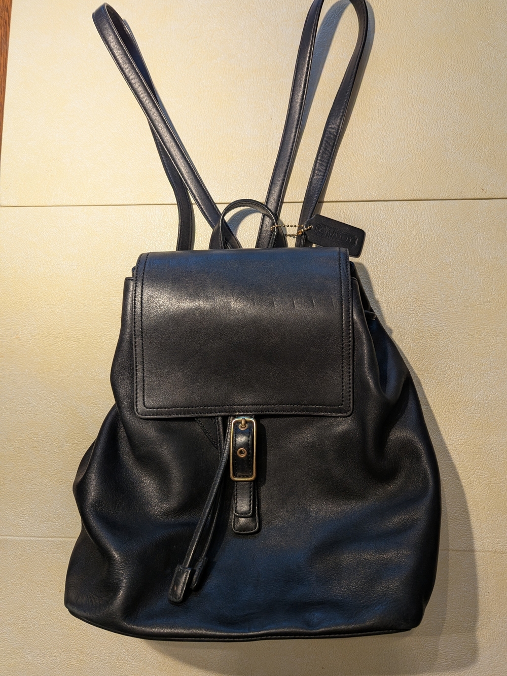 Vintage Coach Black Leather Legacy West Hampton Daypack Backpack 9827